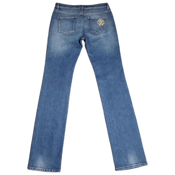 Roberto Cavalli Jeans Womens Sz IT-44 US-8 Regular Straight Leg Medium Wash NWT - Picture 2 of 12